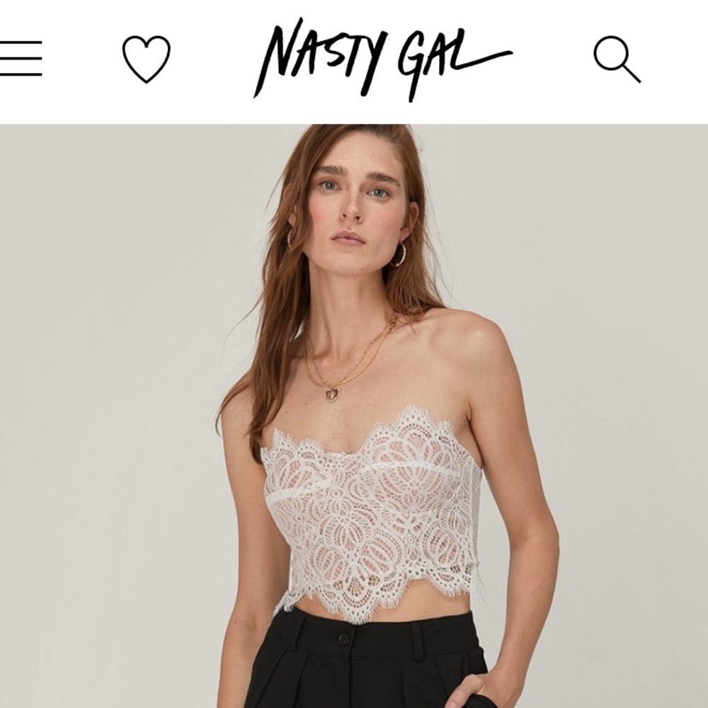 Lace crop top bustier